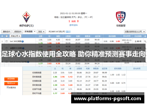 足球心水指数使用全攻略 助你精准预测赛事走向
