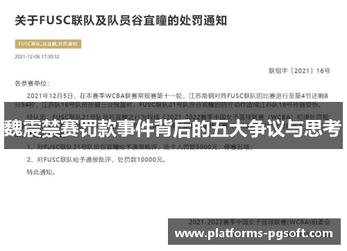 魏震禁赛罚款事件背后的五大争议与思考